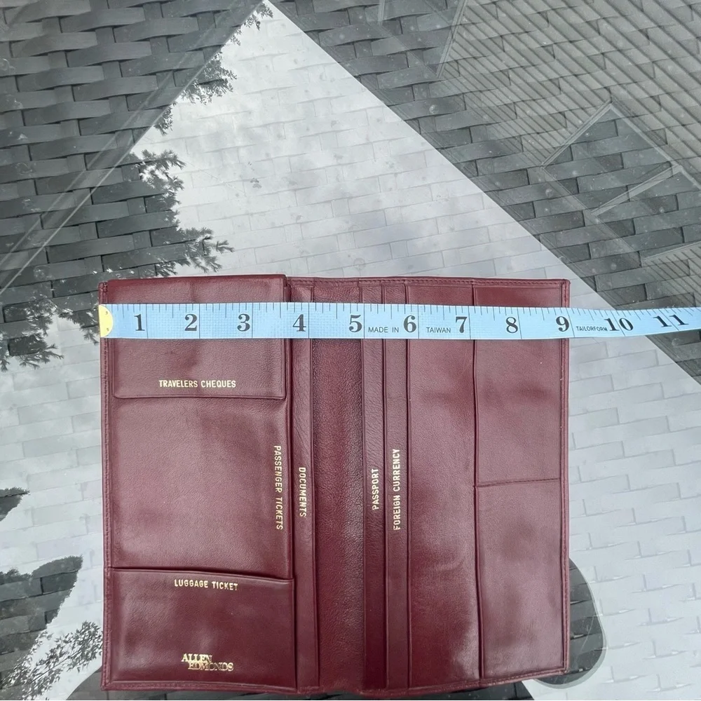SOLD ALLEN Edmonds Genuine Leather travel passport holder wallet checks tickets - Picture 11 of 15